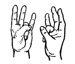Мудры-йога пальцев Mudra-12